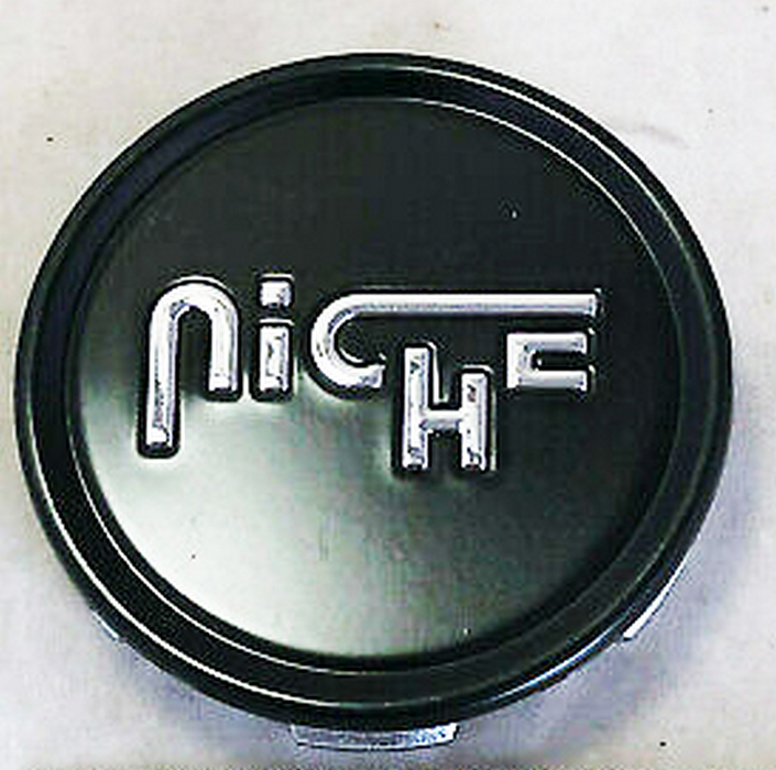 Niche Mono 1003-22FBS NICHE 2.70" FLAT CAP-FLT BLK SILVER LOGO - Truck Part Superstore