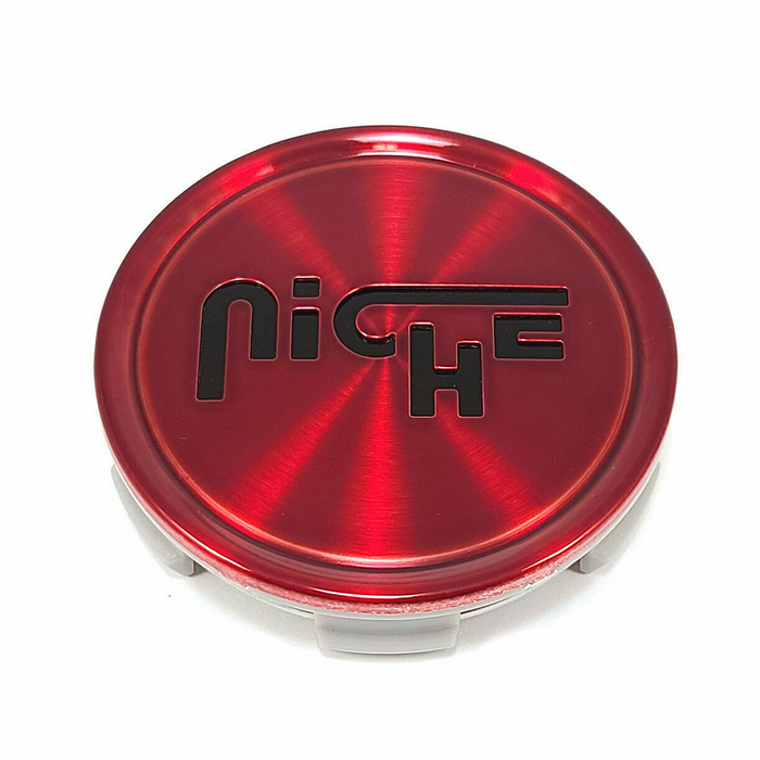 Niche Mono 1003-22QLB NICHE 2.70"FLAT CAP-GL-RED LOGO IN BLK - Truck Part Superstore