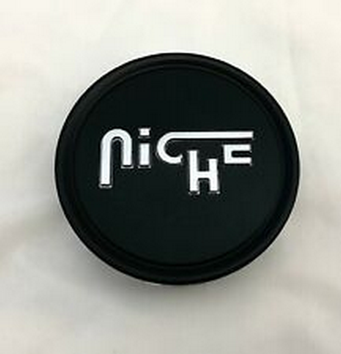 Niche Mono 1003-24FBS NICHE 2.95" FLAT CAP-FLT-BLK SILVER LOGO - Truck Part Superstore