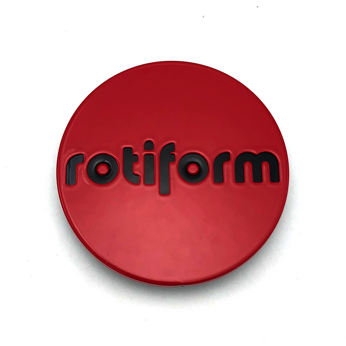 Rotiform 1PC 1003-40RB ROTIFORM 2.36"SNAP IN CAP-RED W/BLK LOGO - Truck Part Superstore