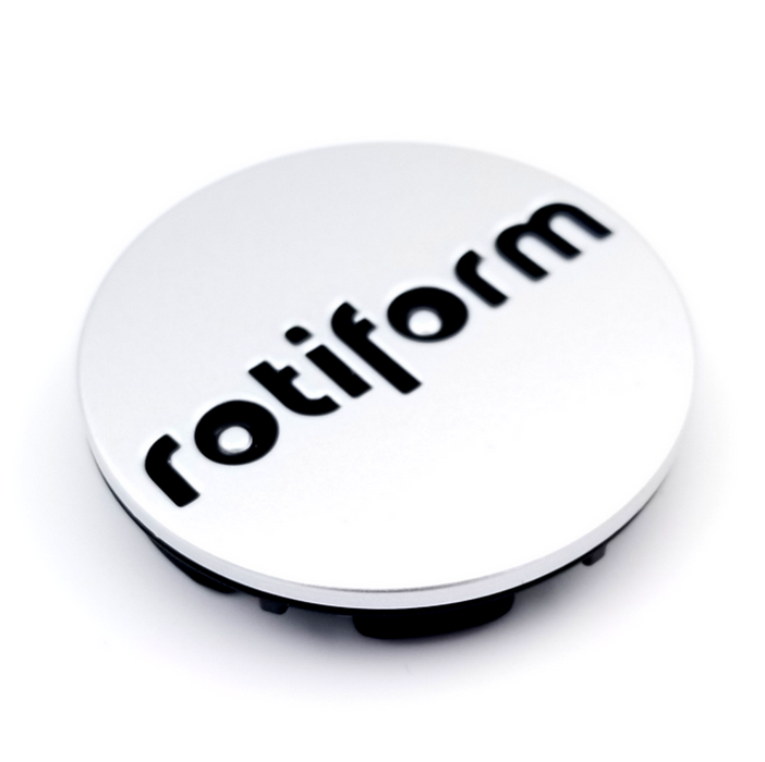 Rotiform 1PC 1003-40SB ROTI 2.36"SNAPINCAP GL-SIL W/MT-BLK LOGO - Truck Part Superstore