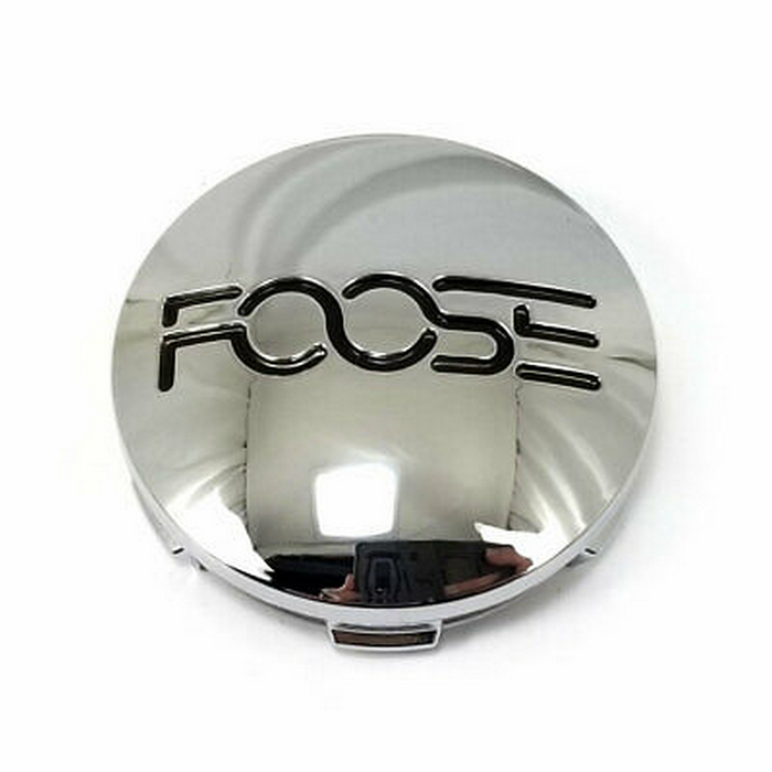 Foose 2PC 1003-54PBL FOOSE 2.95"FLAT CAP-CHROME W/ BLACK LOGO - Truck Part Superstore