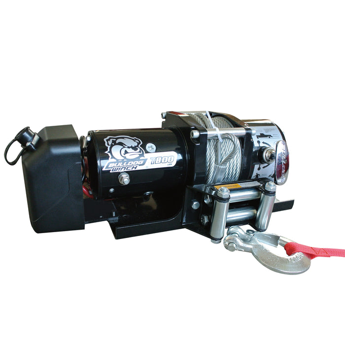 Bulldog Winch 10031 7,800 LB Trailer Winch 47.5 Foot Wire Rope Roller Fairlead Mount Plate Low Profile Bulldog Winch - Truck Part Superstore
