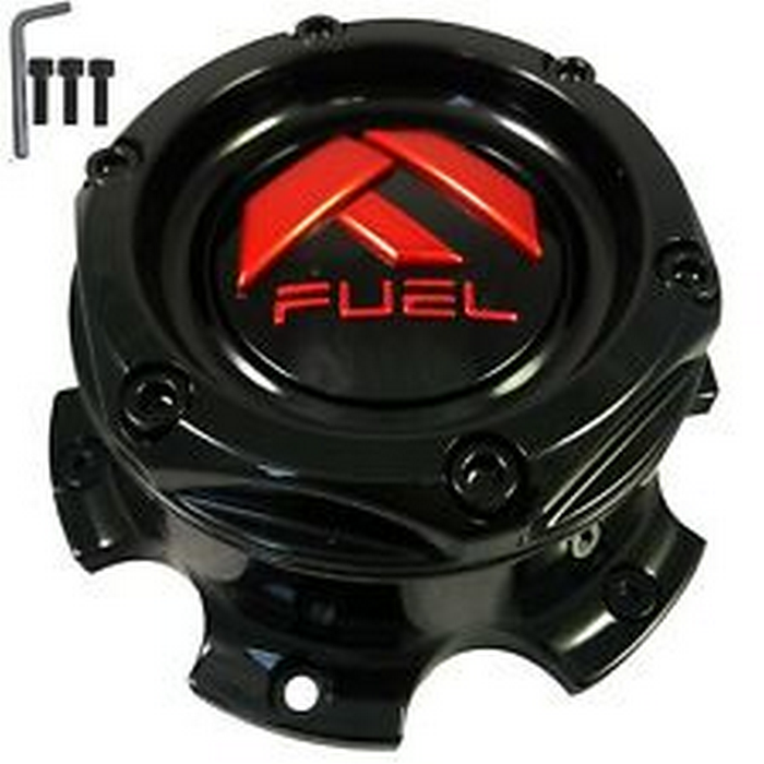 Fuel 2PC 1004-08TGBQ FUEL G-BLK RED BOLT ON CAP 8X6.5/170 2.5 - Truck Part Superstore