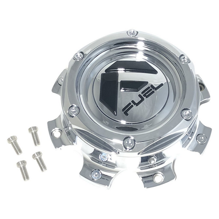 Fuel 2PC 1004-08 FUEL CHROME CAP FOR 8X6.5/8X170 (1.72") - Truck Part Superstore