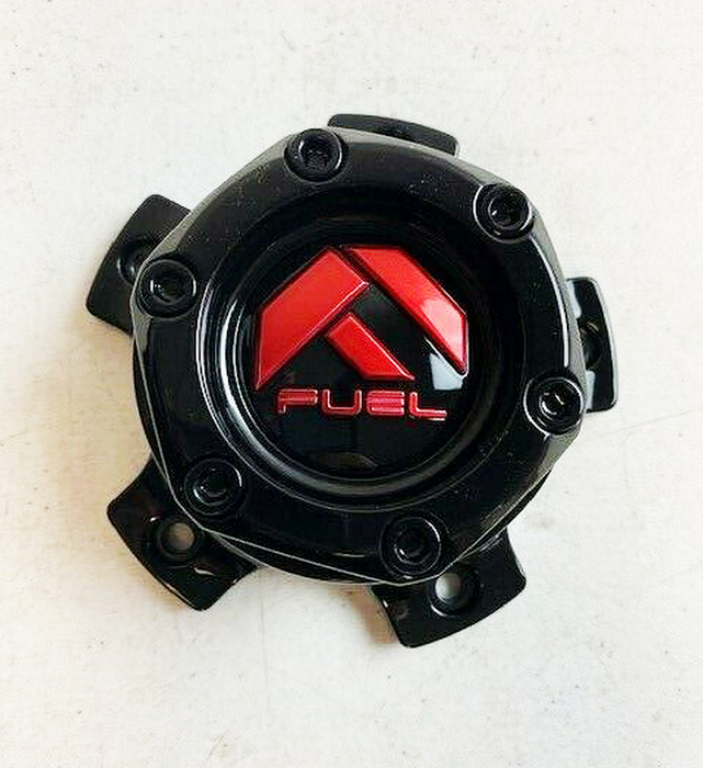 Fuel 2PC 1004-44GBQ FUEL BOLT ON CAP 5X4.5/5-GLOSS BLACK/RED - Truck Part Superstore