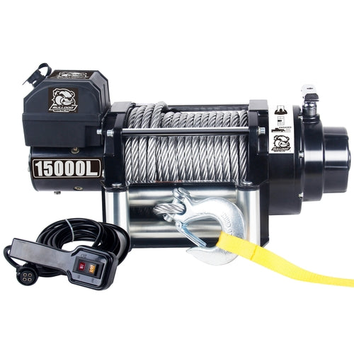 Bulldog Winch 10063 15000 LB Winch Premium Series Wound Motor HD Wire Rope Bulldog Winch - Truck Part Superstore