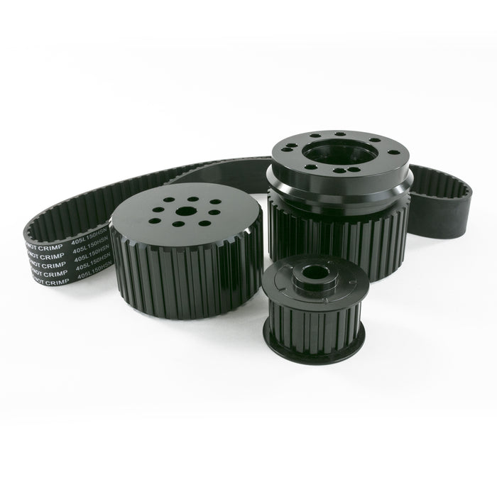 Top Street Performance 10091BK Chevy Small Block (262-350) Long Water Pump Gilmer Style Black Pulley Kit. - Truck Part Superstore