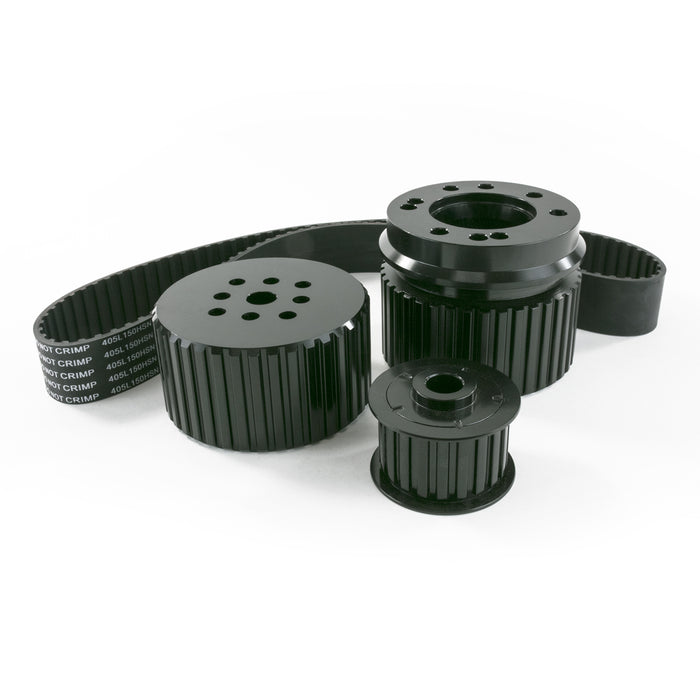 Top Street Performance 10092BK Gilmer Style Pulley Kit; Billet Aluminum; BBC Water Pump; Black - Truck Part Superstore