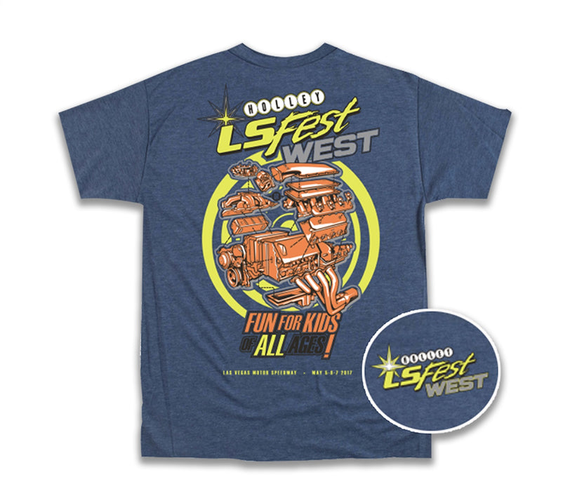 Holley 10099-SMHOL 2017 LS Fest West T-Shirt; Navy Heather; Small; [Available While Supplies Last]; - Truck Part Superstore