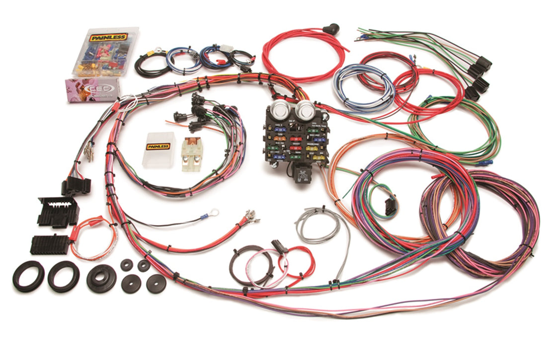 Painless Wiring 10112 19 Circuit Classic Customizable Harness; 12 Fuses w/Horn Relay; Maxi Fuse; - Truck Part Superstore