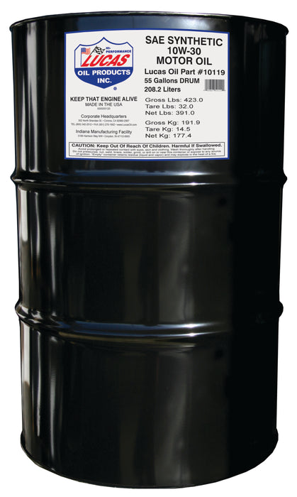 Lucas Oil Products 10119 Synthetic SAE 10W-30 Racing Oil - Truck Part Superstore