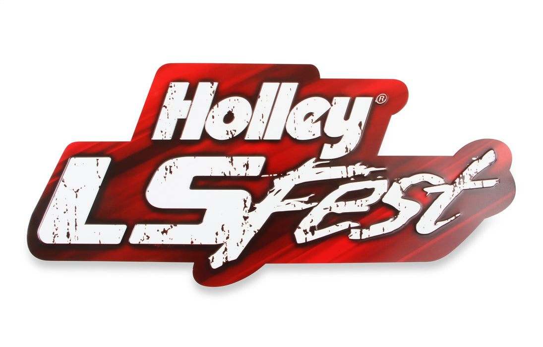 Holley 10133HOL LS Fest Metal Sign; Red w/White Lettering; - Truck Part Superstore