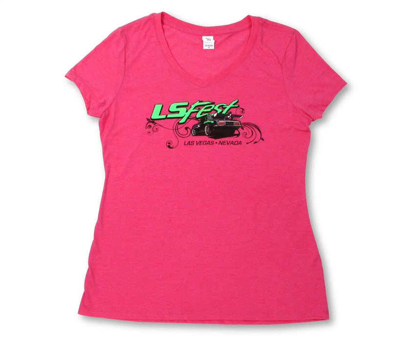 Holley 10137-LGHOL LS Fest Shirt; Ladies; V-Neck; Large; Pink; [Available While Supplies Last]; - Truck Part Superstore