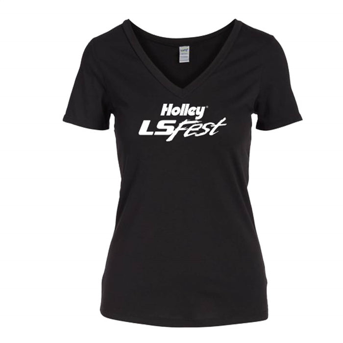 Holley 10171-LGHOL LS Fest Shirt; Ladies; V-Neck; Large; Black; [Available While Supplies Last]; - Truck Part Superstore