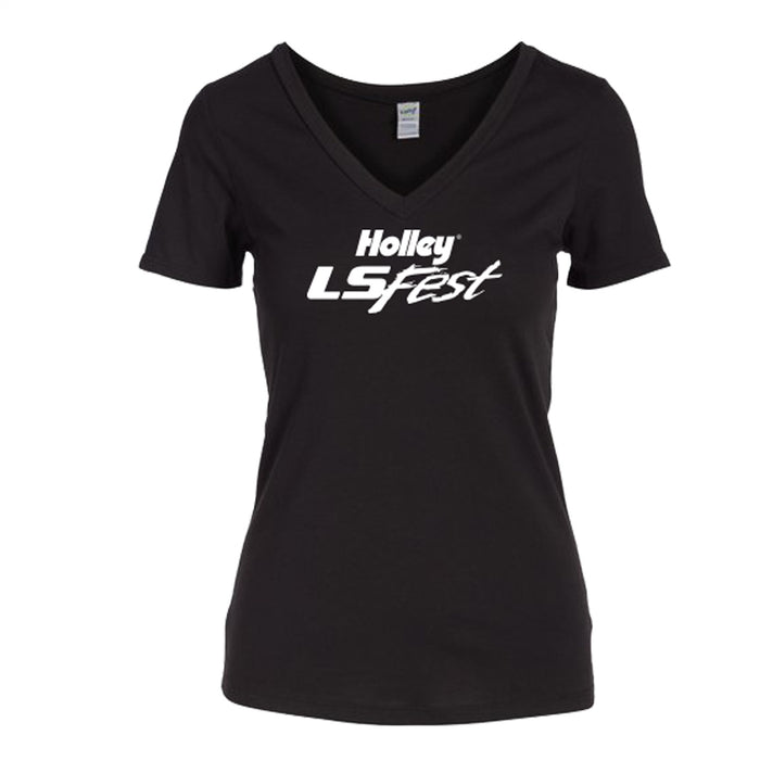 Holley 10171-LGHOL LS Fest Shirt; Ladies; V-Neck; Large; Black; [Available While Supplies Last]; - Truck Part Superstore