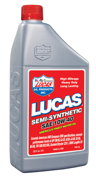Lucas Oil Products 10176 Semi-Synthetic SAE 10W-40 Motor Oil - Truck Part Superstore