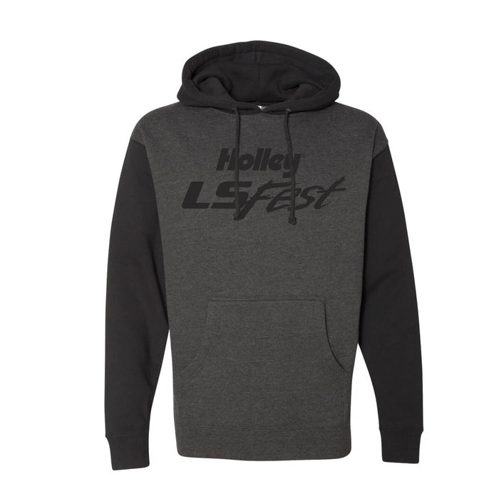 Holley 10177-MDHOL LS Fest Hoodie; Medium; Gray/Black; [Available While Supplies Last]; - Truck Part Superstore