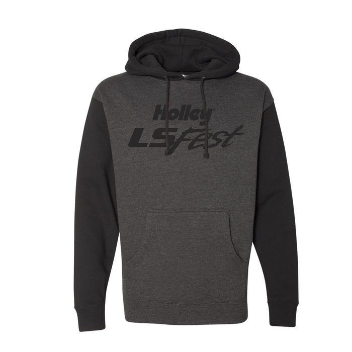 Holley 10177-MDHOL LS Fest Hoodie; Medium; Gray/Black; [Available While Supplies Last]; - Truck Part Superstore