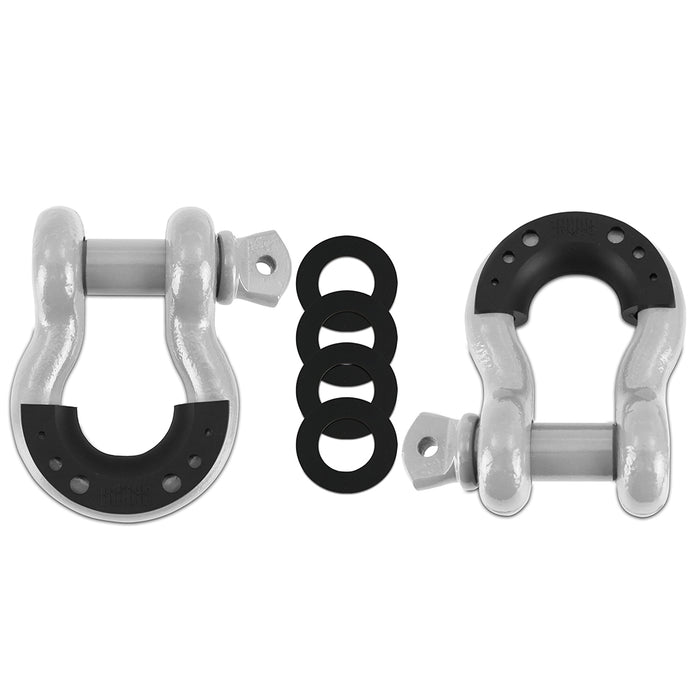 Mishimoto BNDR-GR 3/4" Steel D-Ring Shackle Set, 2 Pieces, Gray - Truck Part Superstore