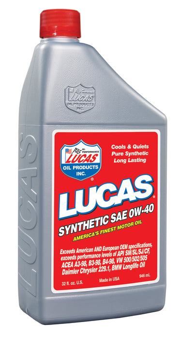 Lucas Oil Products 10211 Synthetic SAE 0W-40 Motor Oil - Truck Part Superstore