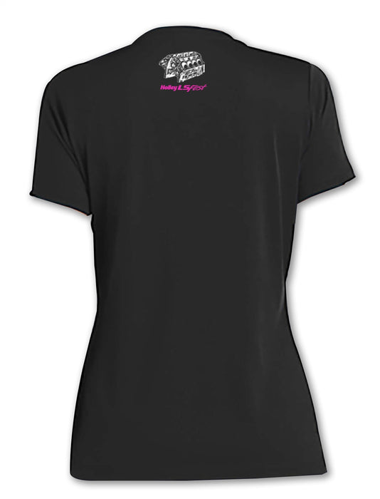 Holley 10217-LGHOL Ladies Holley LS Fest Performance Tee; Large; Black/Pink; Short Sleeve; Dri-Fit; - Truck Part Superstore