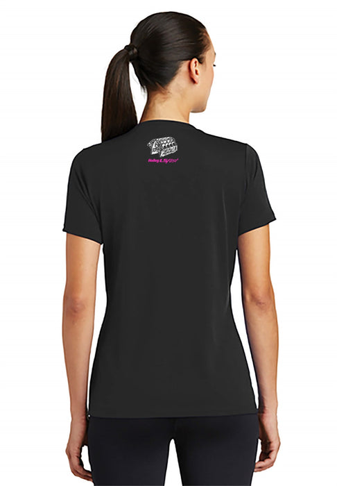 Holley 10217-LGHOL Ladies Holley LS Fest Performance Tee; Large; Black/Pink; Short Sleeve; Dri-Fit; - Truck Part Superstore