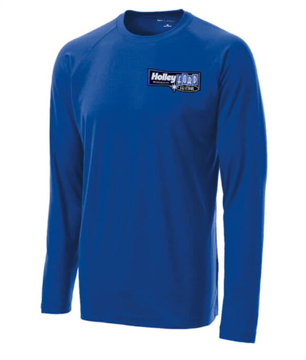 Holley 10278-MDHOL Ford Fest Performance Tee; True Royal; Crew Neck; Long Sleeve; Medium; - Truck Part Superstore