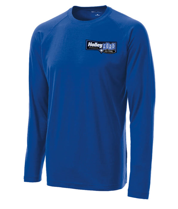 Holley 10278-MDHOL Ford Fest Performance Tee; True Royal; Crew Neck; Long Sleeve; Medium; - Truck Part Superstore