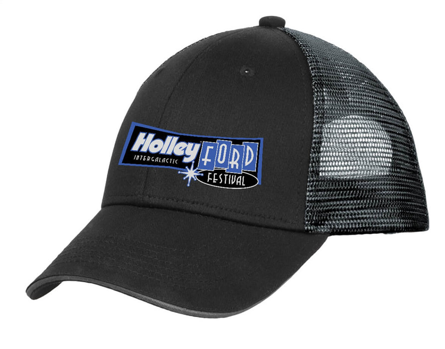 Holley 10279HOL Ford Fest Cap; Black/Silver; Adjustable Trucker Hat; - Truck Part Superstore