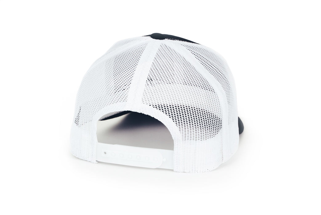 Rigid Industries 1029 RIGID Retro Trucker Hat With Offset Logo; Black Front; White Mesh Snapback - Truck Part Superstore