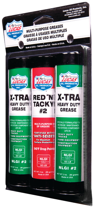Lucas Oil Products 10315 3oz.Grease Combo Pack (2) X-tra HD, (1) Red N Tacky - Truck Part Superstore