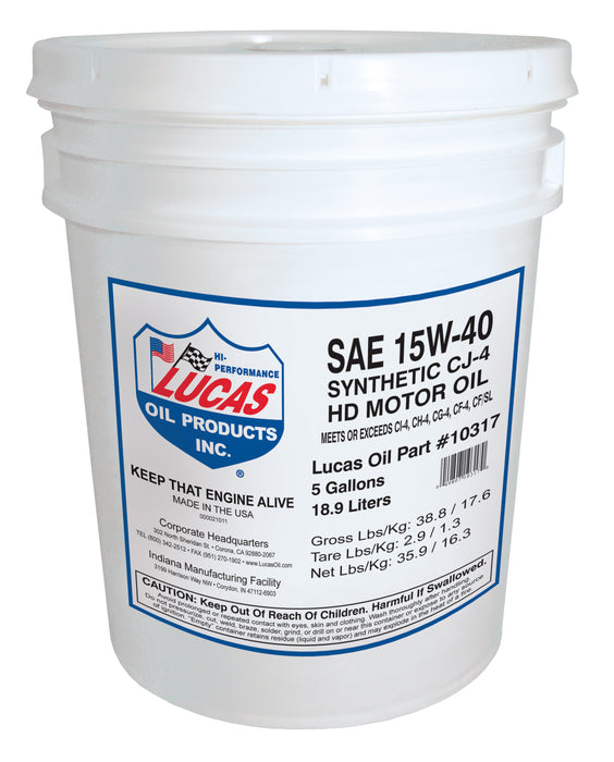 Lucas Oil Products 10317 Synthetic SAE 15w-40 "CJ-4" Motor Oil - Truck Part Superstore