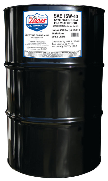 Lucas Oil Products 10319 Synthetic SAE 15w-40 "CJ-4" Motor Oil - Truck Part Superstore