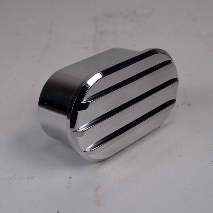 SpeedFx 10390 Polished Alum Finned Without PVC 1 Inch Dia Neck With Baffle/ Baffle Hardware - Truck Part Superstore
