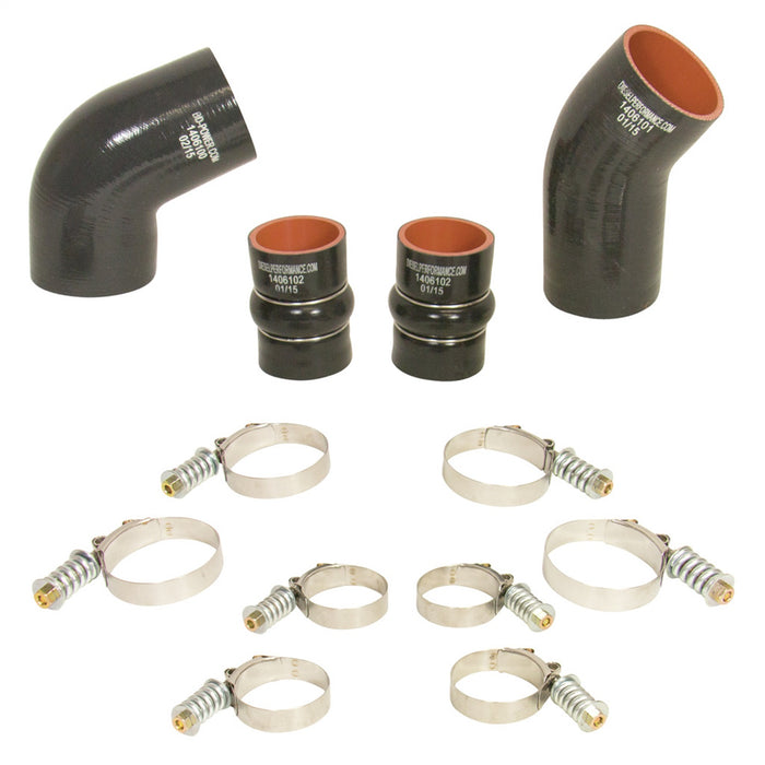 BD Diesel 1046276 Intercooler Hose And Clamp Kit; Incl. Tubes/Boots/HD Spring Loaded Clamps; - Truck Part Superstore