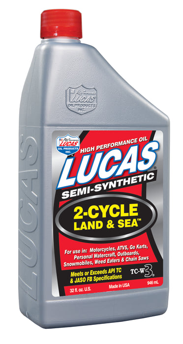 Lucas Oil Products 10467 Semi-Synthetic 2- Cycle Land and Sea Oil - Truck Part Superstore