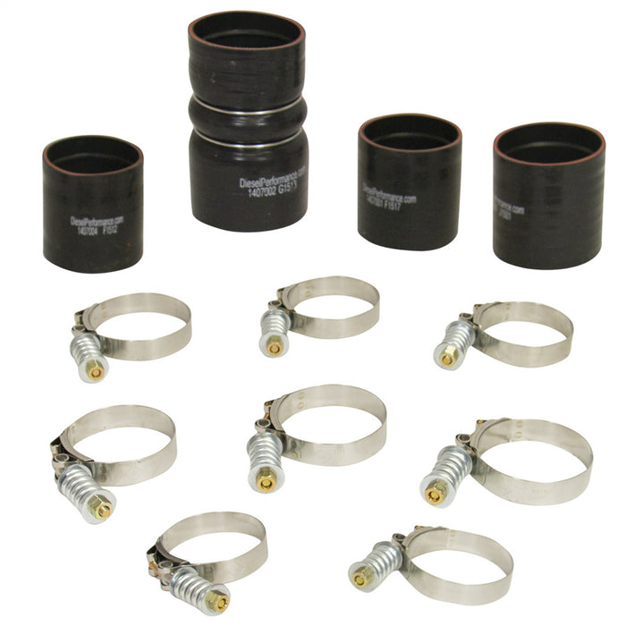BD Diesel 1047037 Intercooler Hose And Clamp Kit; Incl. Tubes/Boots/HD Spring Loaded Clamps; - Truck Part Superstore