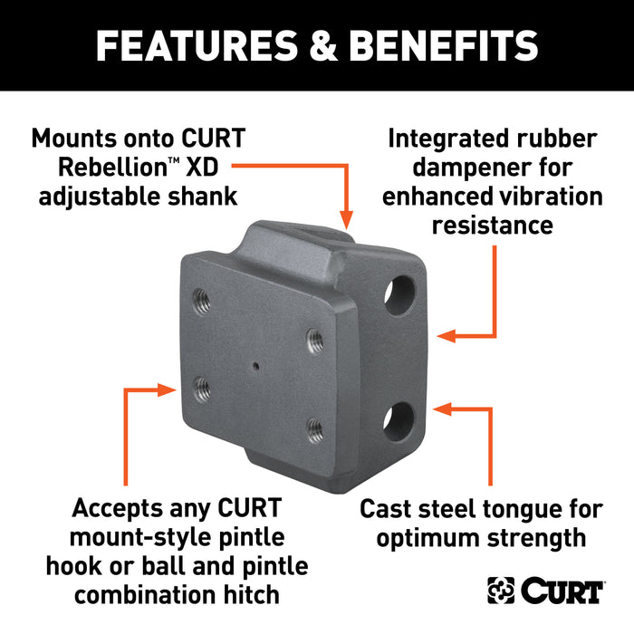 CURT 45950 Rebellion XD Pintle Mount Attachment - Truck Part Superstore