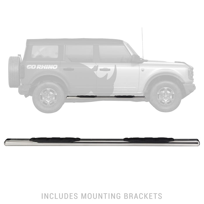 Go Rhino 10573PS 5" side steps provide enhanced vehicle access with wide step area - Truck Part Superstore
