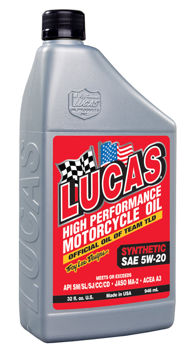 Lucas Oil Products 10704 Synthetic SAE 5W-20 Motorcycle Oil - Truck Part Superstore
