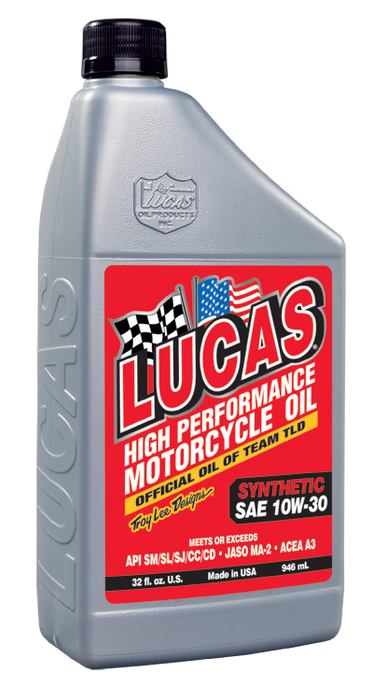 Lucas Oil Products 10708 Synthetic SAE 10W-30 Motorcycle Oil - Truck Part Superstore