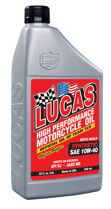 Lucas Oil Products 10777 Synthetic SAE 10w-40 w/Moly Motorcycle Oil JASO MB - Truck Part Superstore