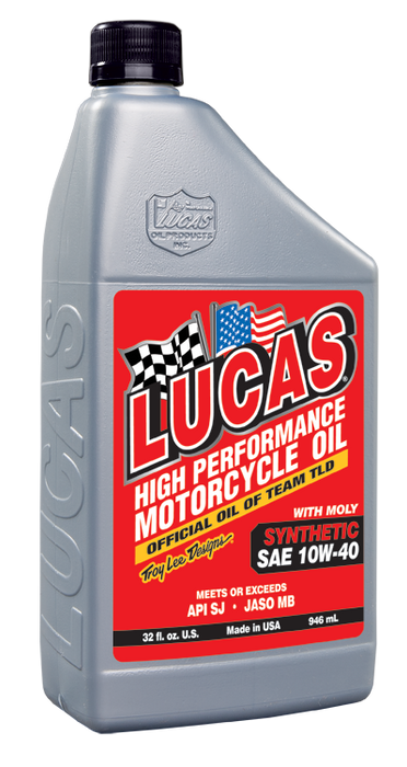 Lucas Oil Products 10777 Synthetic SAE 10w-40 w/Moly Motorcycle Oil JASO MB - Truck Part Superstore