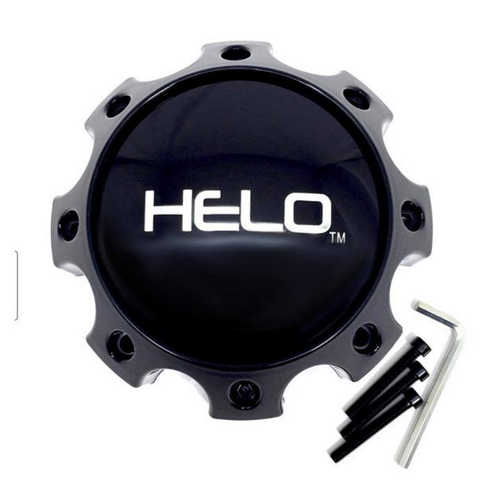 Helo 1079L170HE1GB-H42 HELO CAP 8 LUG H42 - GLOSS BLACK - Truck Part Superstore