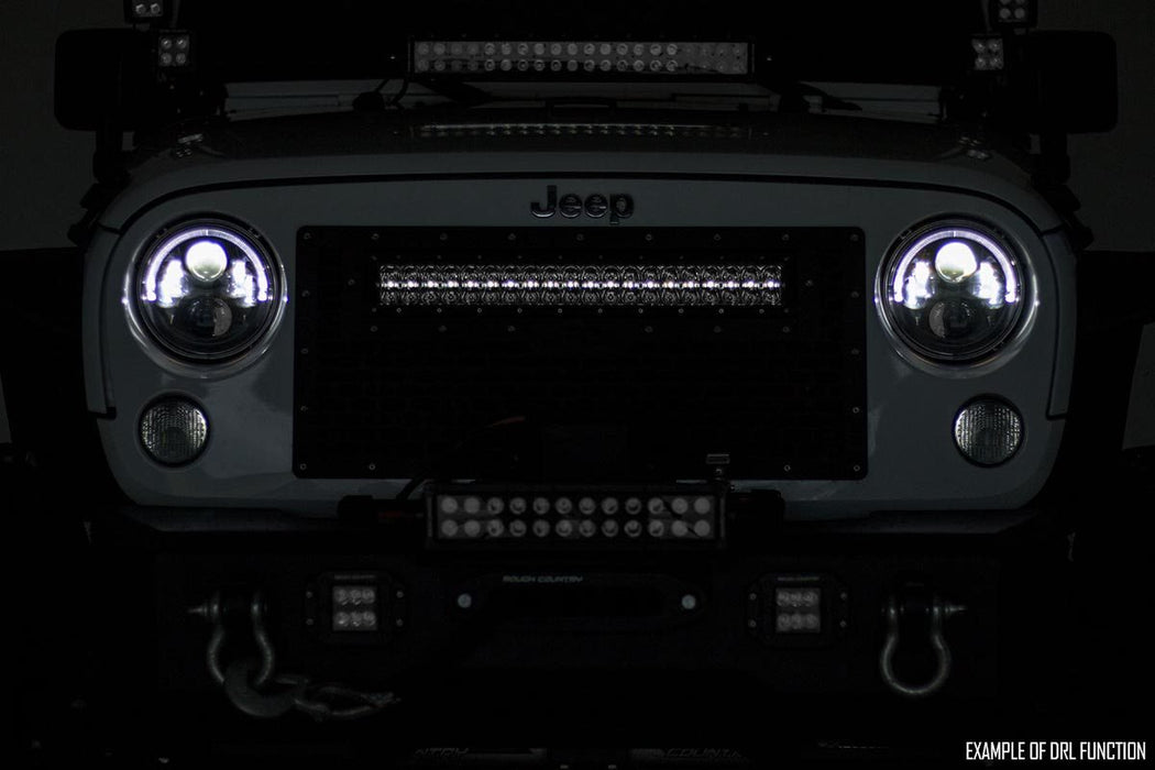 Rough Country 70158BDA Sierra Mesh Grille 30 Inch Dual Row Black Series LED w/Amber DRL 16-18 Sierra 1500 Rough Country - Truck Part Superstore