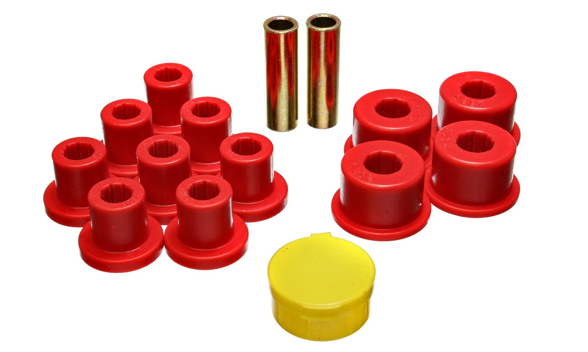 Energy Suspension 10.2101R Leaf Spring Bushing Set; Red; Rear; Performance Polyurethane; - Truck Part Superstore