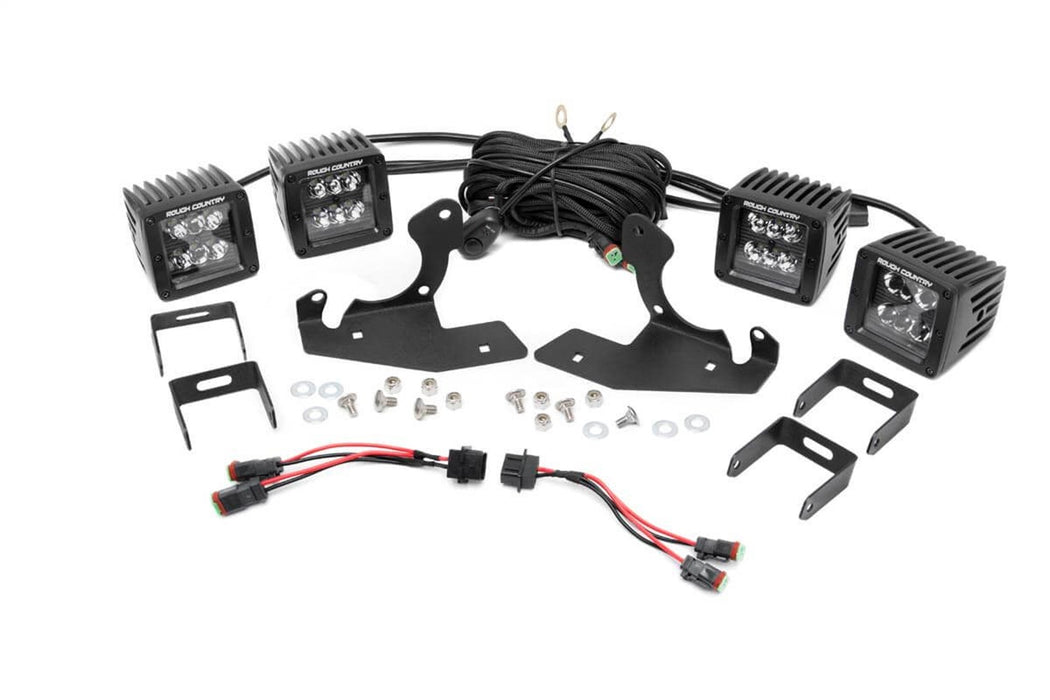 Rough Country 70762 Chevrolet LED Fog Light Kit Black Series 07-13 Silverado 1500 Rough Country - Truck Part Superstore