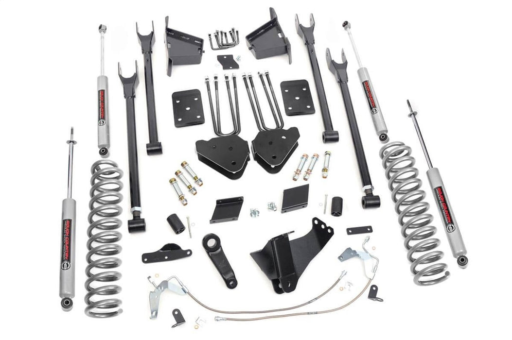 Rough Country 589.20 4-Link Suspension Lift Kit w/Shocks; 6 in. Lift; - Truck Part Superstore