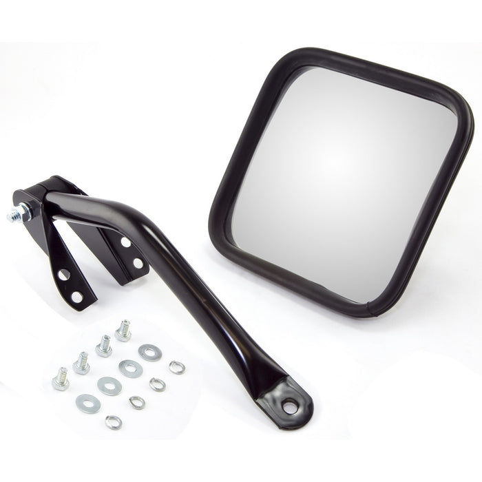 Omix 11001.09 Door Mirror; Left; Head/Arm Kit; Black; - Truck Part Superstore